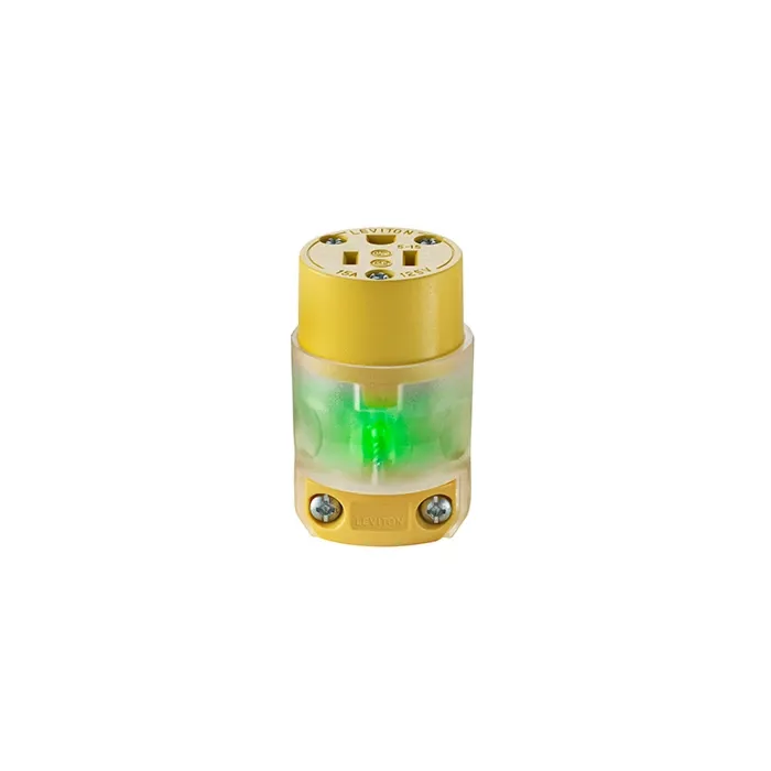 Leviton 3-Wire 2-Pole Illuminated Cord Connector - 15A/125V