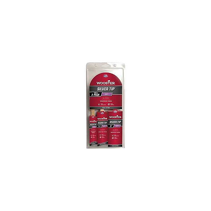 WOOSTER Wooster SILVER TIP 1 In., 1-1/2 In., 2 In. Angle Sash Polyester Paint Brush Set (3-Pack)