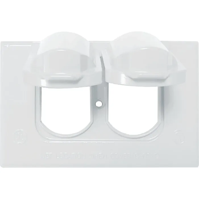 Bell Southwire Single Gang Horizontal White Weatherproof Duplex Cover