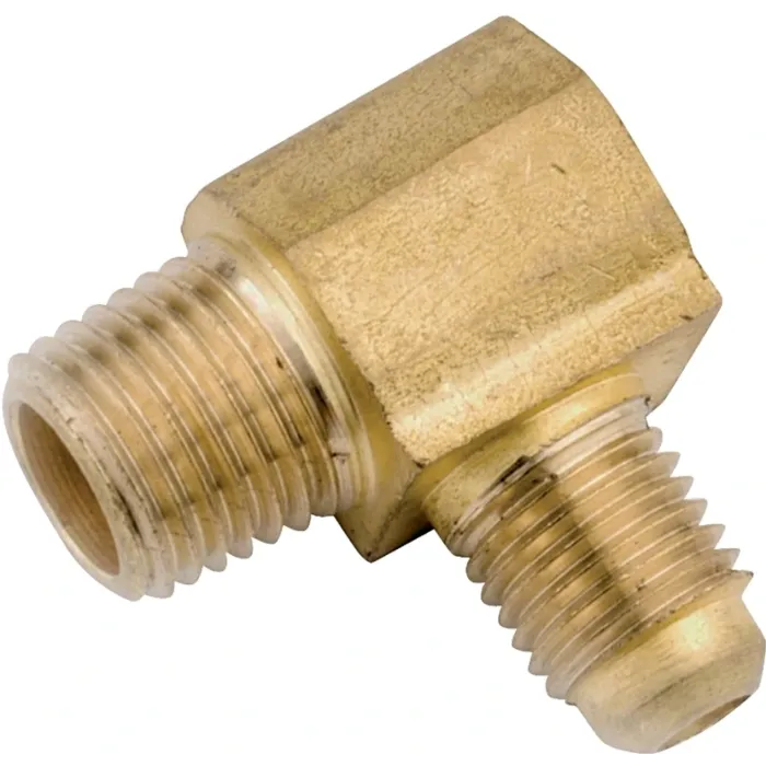 Anderson Metals 754049-0402 Tube Elbow, 1/4 x 1/8 in, 90 deg Angle, Brass, 1400 psi Pressure