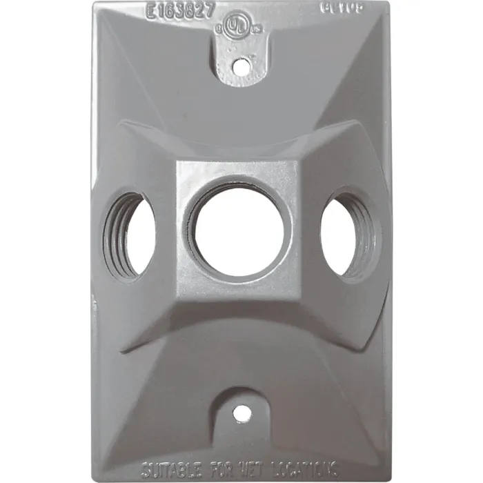 Bell Southwire Single Gang Weatherproof 3-Hole Gray Rectangular Cover