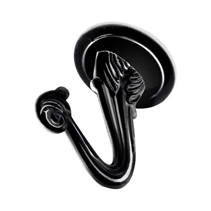 HILLMAN Jumbo Decorative Swag Hook (Black - 2pk)
