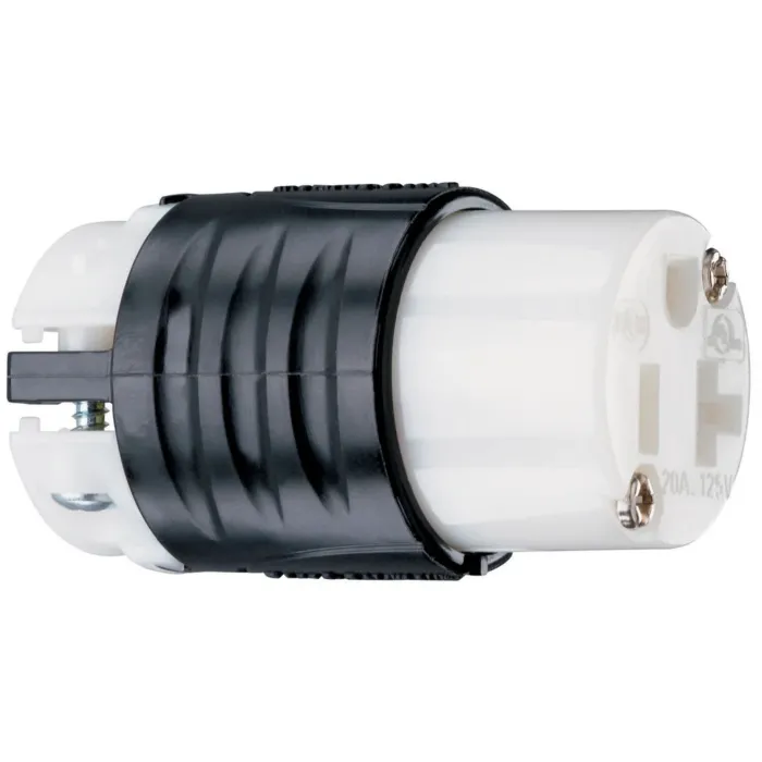 Pass & Seymour 20A, 125V Extra-Hard Use Spec-Grade Connector, Black and White