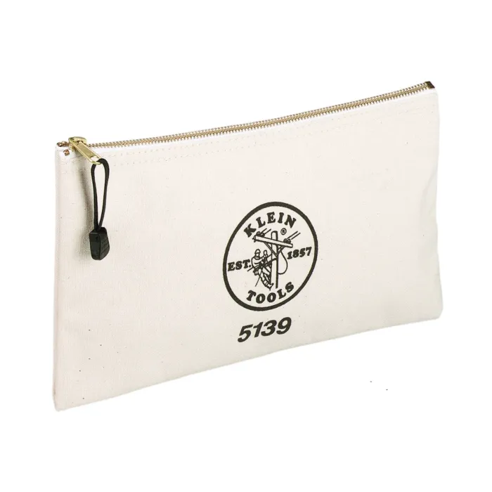 Klein Tools Zipper Bag, Canvas Tool Pouch to 12.5 x 7 x 0.7 -Inch