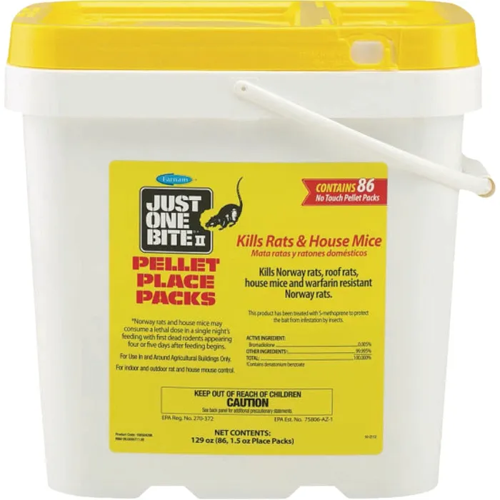Just One Bite II 1.5 Oz. Rat & Mouse Poison Pellet Place Packs (86-Pack)
