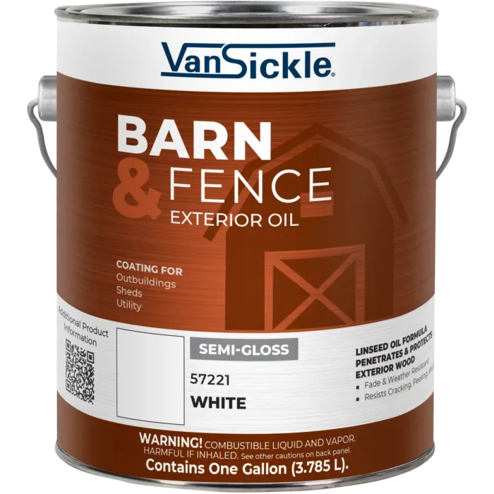 Van Sickle Barn & Fence Exterior Oil Semi-Gloss White Gallon