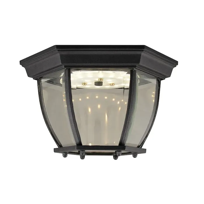 Design House Outdoor Flush Mount Ceiling Fixture, Black