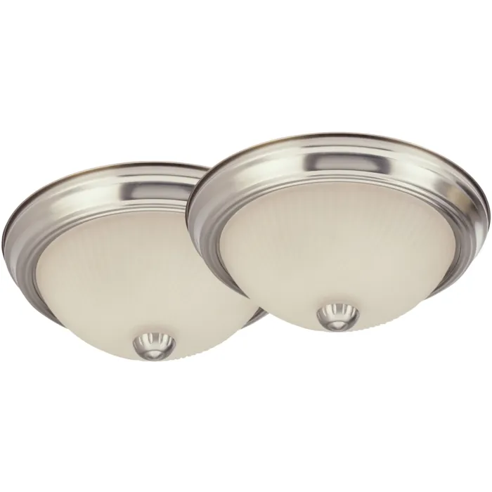 Home Impressions Brushed Nickel Incandescent Flush Mount Ceiling Light Fixture (2pk)