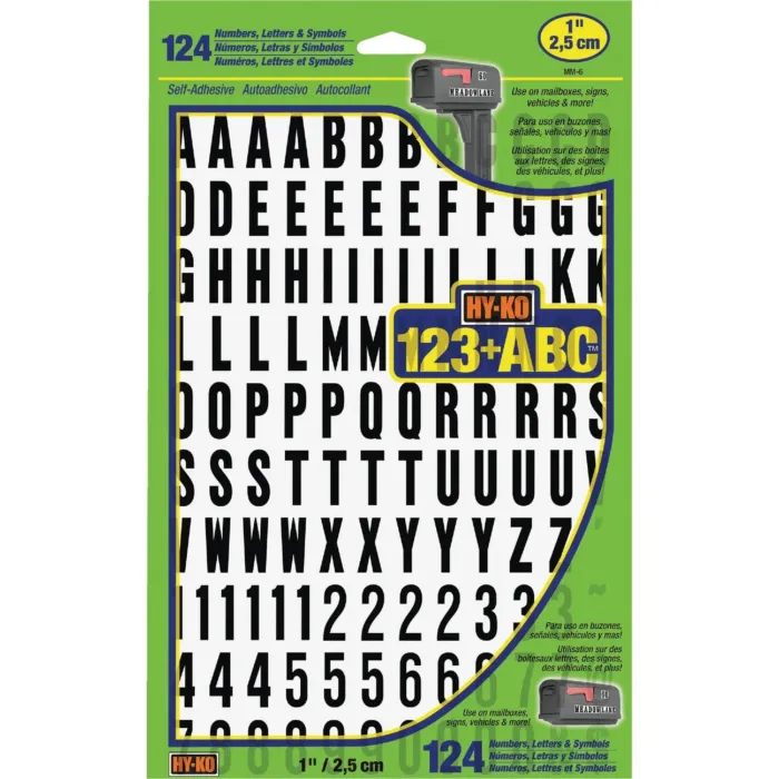 HY-KO Hy-Ko 1 In. Numbers, Letters & Symbols (124 Count)