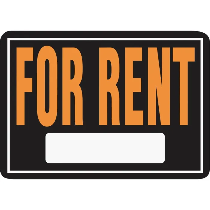 HY-KO Hy-Ko 10x14 Day-Glo Aluminum Sign, For Rent