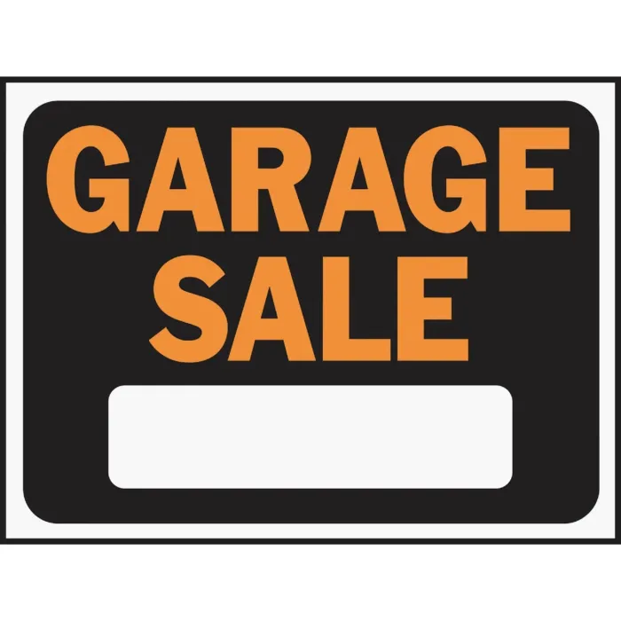 HY-KO Hy-Ko 9x12 Plastic Sign, Garage Sale