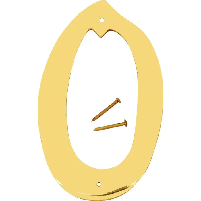 HY-KO Hy-Ko 4 In. Polished Brass House Number Zero