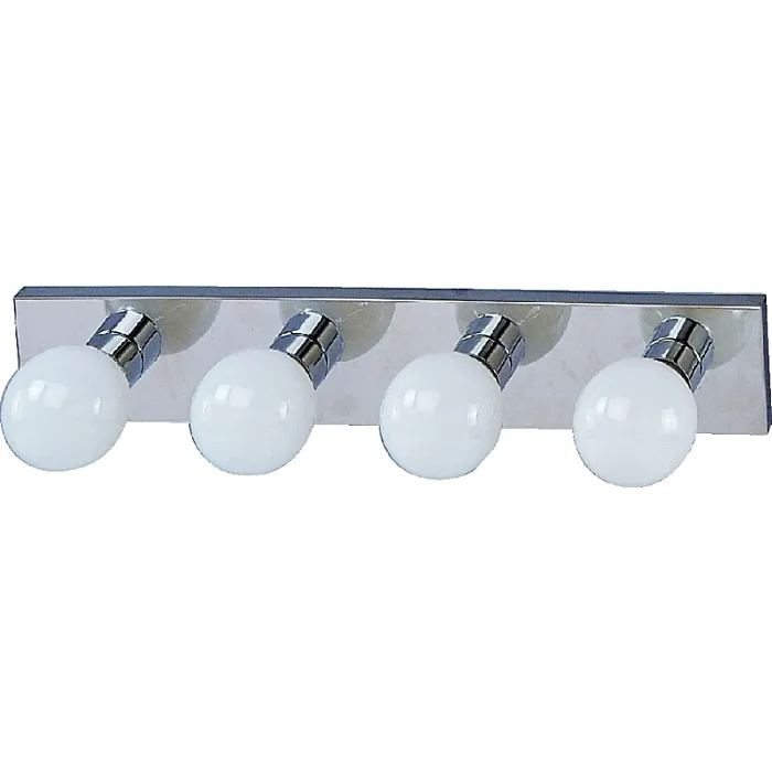 Boston Harbor V5CH043L Vanity Bar Fixture, 100 W, 4-Lamp, G Lamp, Steel Fixture, Polished Chrome Fixture