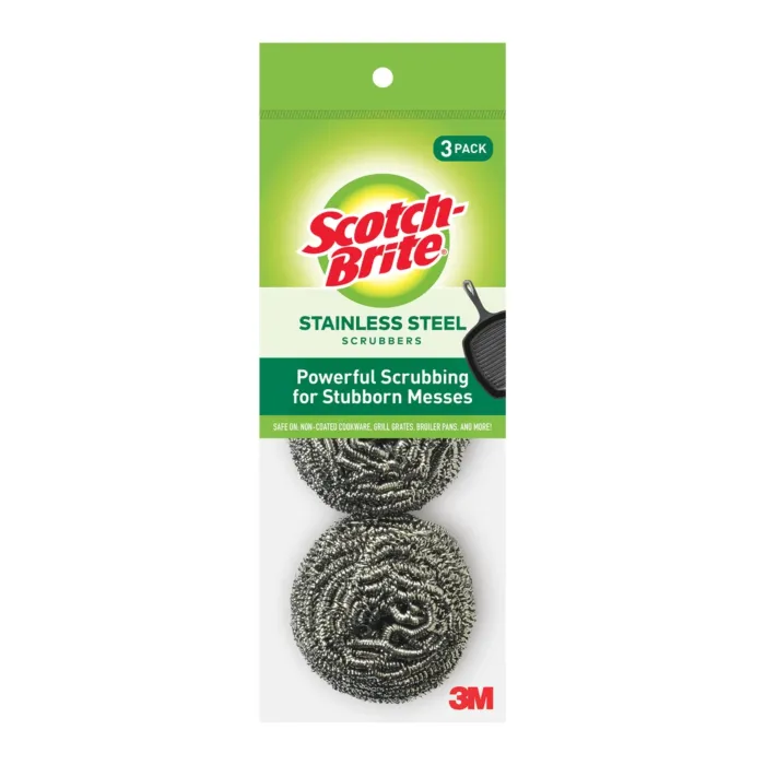 3M Scotch-Brite® Stainless Steel Scouring Pad 214C, 8/3