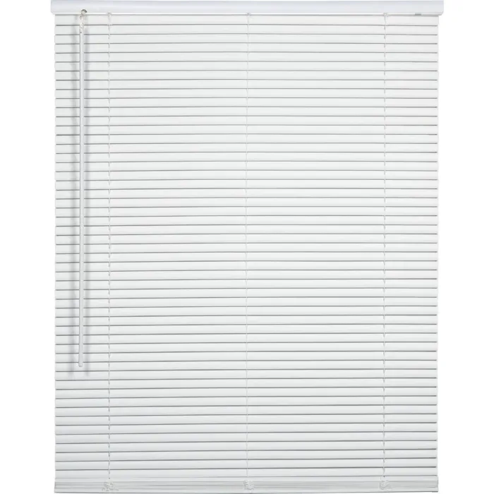 Home Impressions 31 In. x 64 In. x 1 In. White Vinyl Light Filtering Cordless Mini Blind