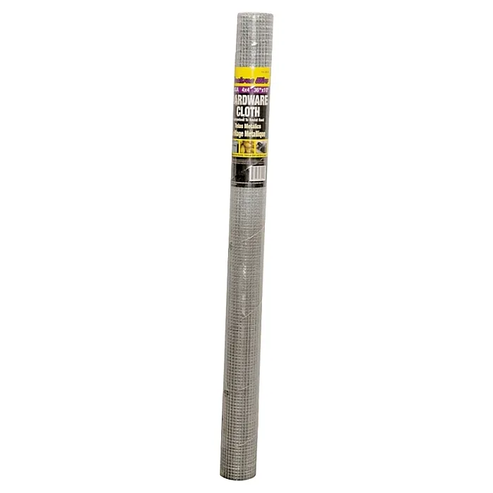 Jackson Wire 11 05 16 13 Hardware Cloth, 10 ft L, 36 in W, 23 Gauge, 1/4 x 1/4 in Mesh, Galvanized