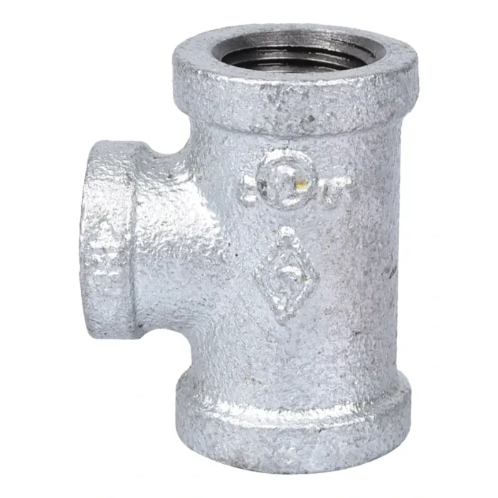 ProSource PPG130R-15X10 Pipe Tee, 1/2 x 1/2 x 3/8 in, FIPT, Malleable Steel, SCH 40 Schedule, 300 psi Pressure