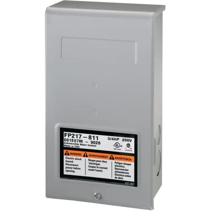 Flotec FP217-811 Control Box, 230 V, 0.75 hp, 3 -Wire, Multiple Size Electrical Knockout, NEMA 3R Enclosure