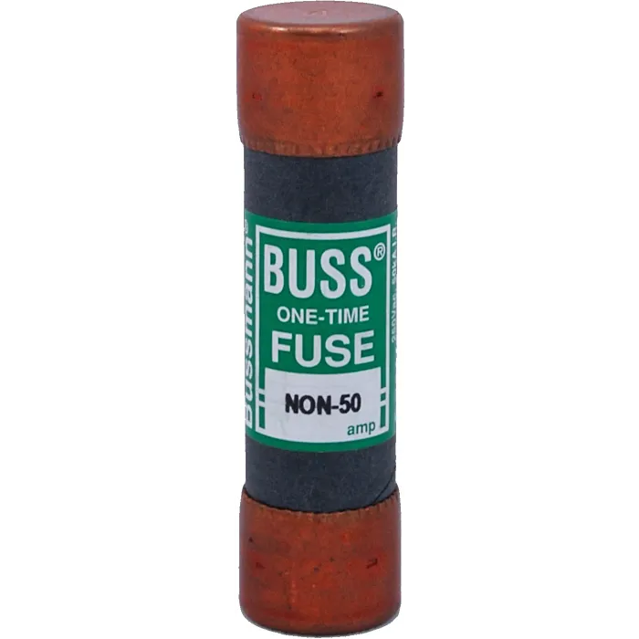Bussmann Eaton Bussmann series NON fuse, Supplemental one-time fuse, Non current limiting, Light duty circuit locations, 50 A, Class H, Non-indicating, Ferrule end x ferrule end, 50 kAIC at 125 Vdc,50 kAIC at 250 Vac, Standard, 10, 250 V, 125 Vdc