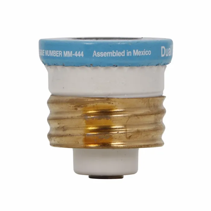 Bussmann Eaton Bussmann series Type T plug fuse, plug fuse, time delay, heavy duty, 7 A, 125 Vac, 10 kAIC (RMS Symmetrical) interrupt rating, 10 kA short circuit rating, threaded mount, duel element, plastic body, brass thread, edison base