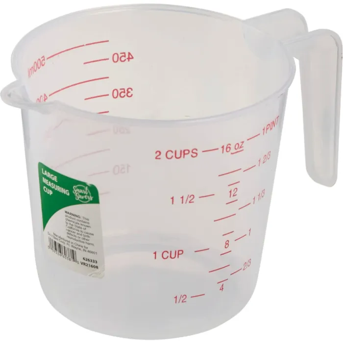 Smart Savers 2 Cup White Plastic Measuring Cup