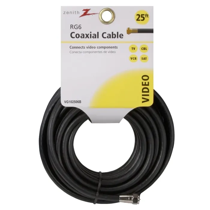 Zenith VG102506B Coaxial Cable, 25 ft L