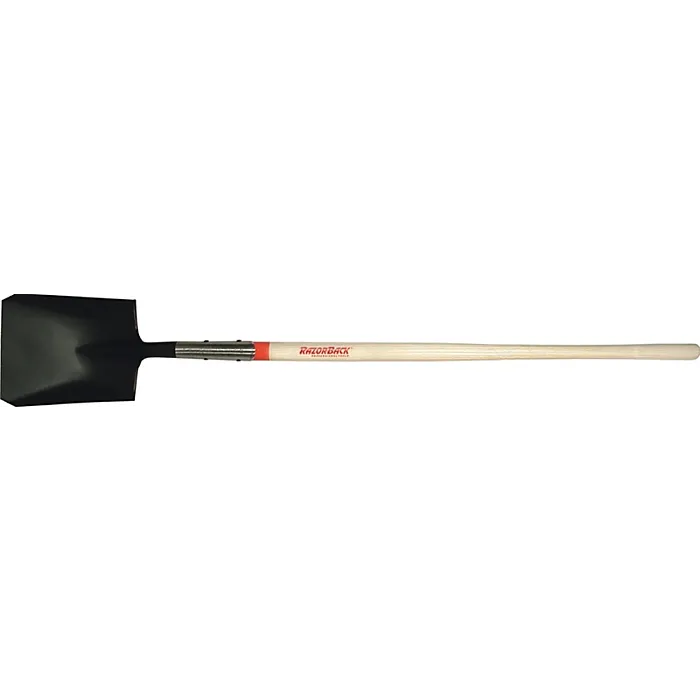 Razor-Back 44101 Shovel, Open Back, Square Point, 58-1/2 in OAL, 9-1/2 in W Blade, Steel Blade, Ashwood Handle