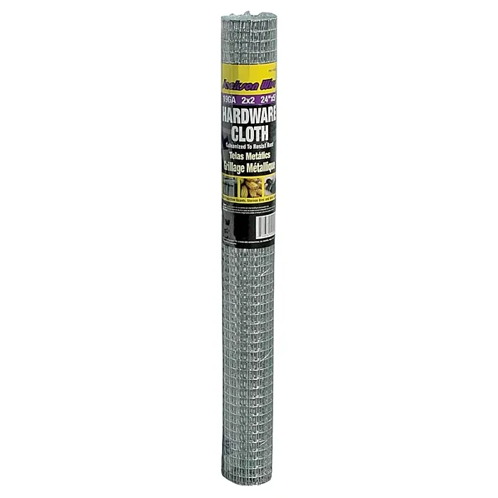 Jackson Wire 11 03 12 13 Hardware Cloth, 5 ft L, 24 in W, 19 Gauge, 1/2 x 1/2 in Mesh, Galvanized