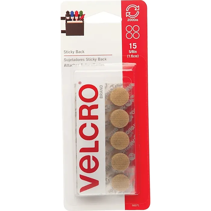 Velcro VELCRO Brand 90071 Fastener, 5/8 in W, Nylon, Beige, Rubber Adhesive