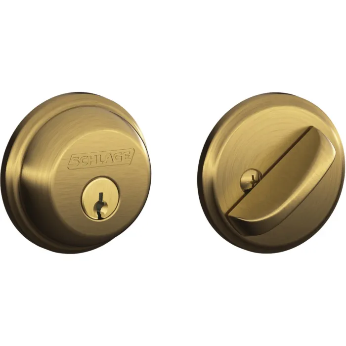 Schlage Antique Brass Single Cylinder Deadbolt