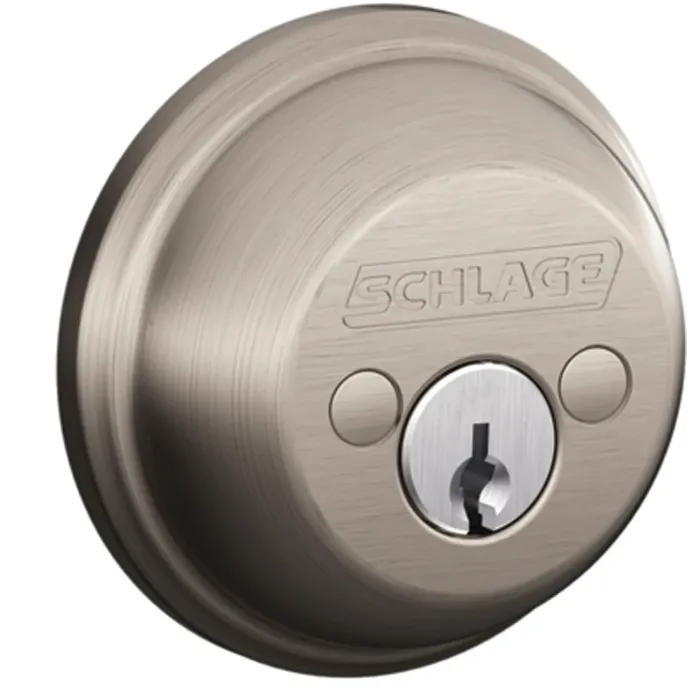 Schlage B62NV 619 Deadbolt, 1 Grade, SC1 Key, Metal, Satin Nickel, 2-3/8, 2-3/4 in Backset, C Keyway