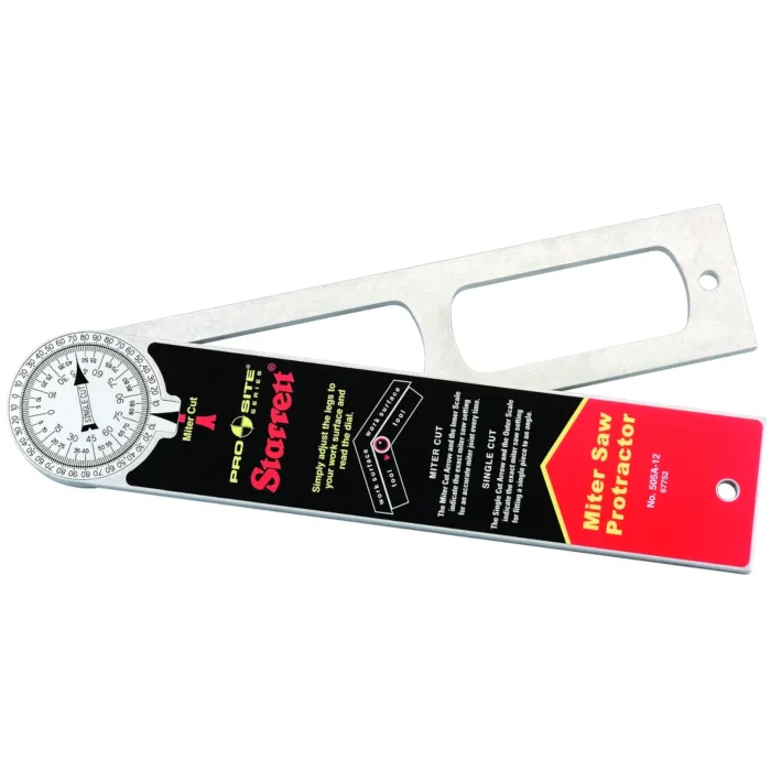 Starrett ALUMINUM MITER PROTRACTOR, 12" 505A-12