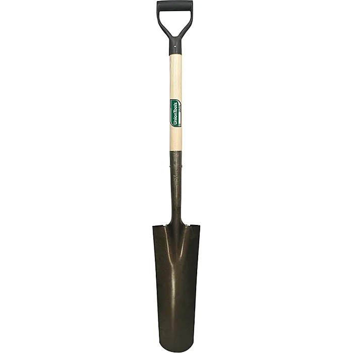 UnionTools 47108 Drain Spade Shovel, 6 in W Blade, Steel Blade, Hardwood Handle, D-Shaped Handle, 27 in L Handle
