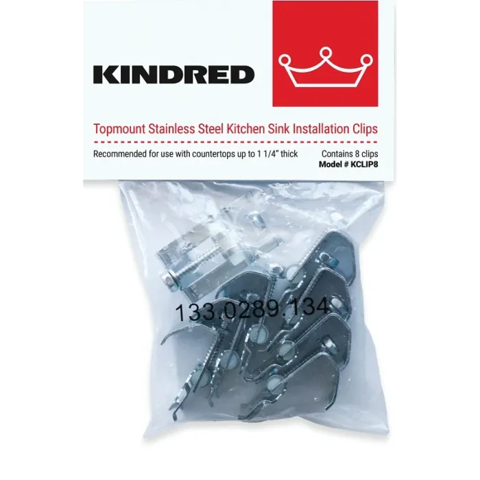 Franke KCLIP8/F Sink Clip, Stainless Steel, For: Countertops up to 1-1/4 in