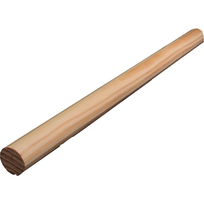 Alexandria Moulding Round Moulding, 96 in L, 1-9/32 in W, Pine Wood