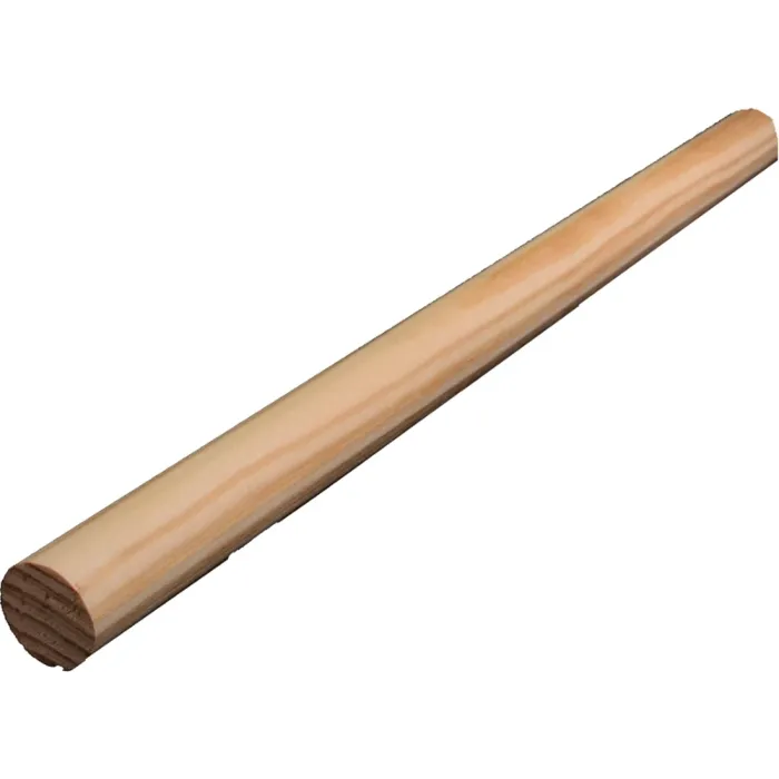 Alexandria Moulding Round Moulding, 96 in L, 1-9/32 in W, Pine Wood