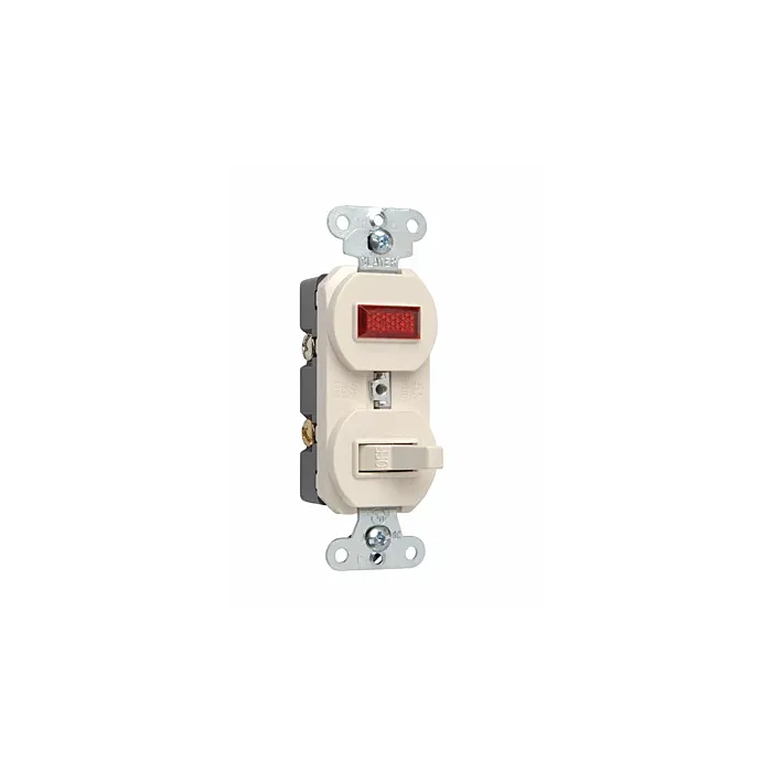 Pass & Seymour Single-Pole Combination Switch and Pilot Light, Light Almond