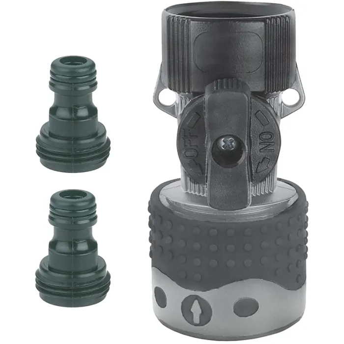 Gilmour 823724-1001 Quick Connector with Shut-off Valve Set, Polymer