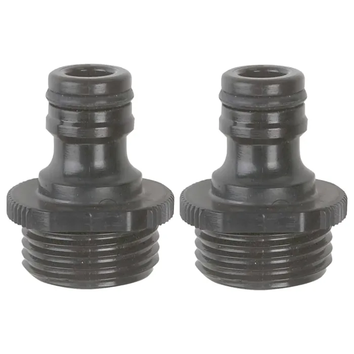 Gilmour 829084-1002 Hose End Adapter, 3/4 in, Male x Female, Polymer, Black