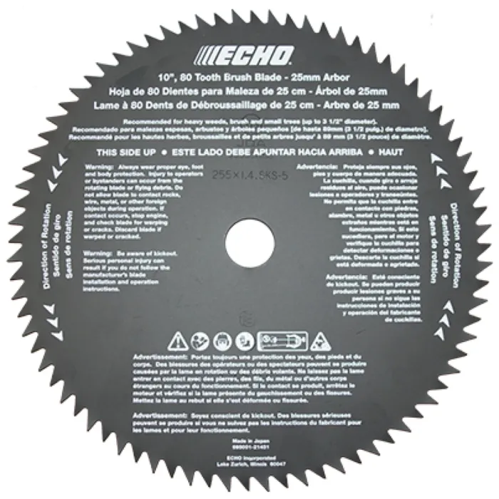 Echo 80-Tooth Brush Blade - 10 in.