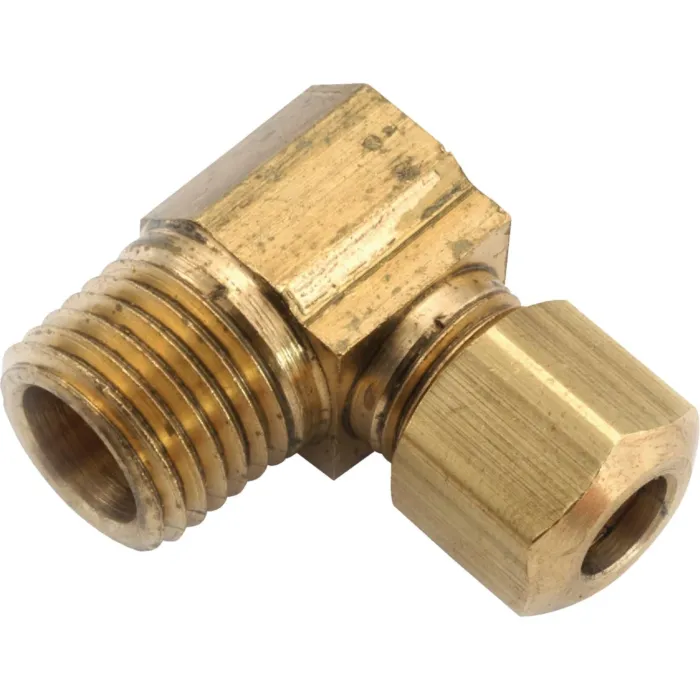 Anderson Metals 1/4 In. x 1/4 In. Male 90 Deg. Compression Brass Elbow (1/4 Bend)
