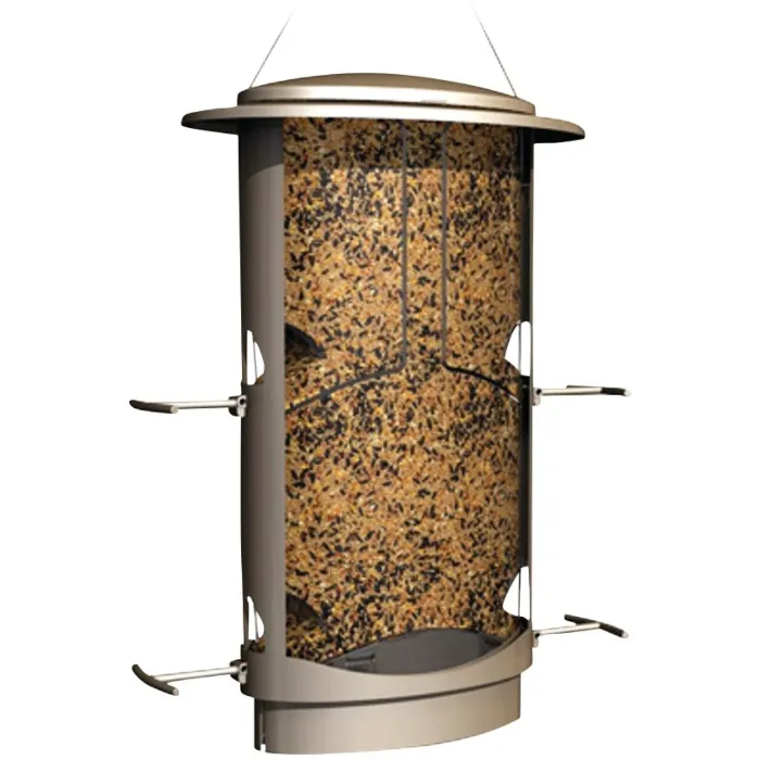 Squirrel-X Plastic Elliptical Tube Bird Feeder (Tan) 4.2 lb