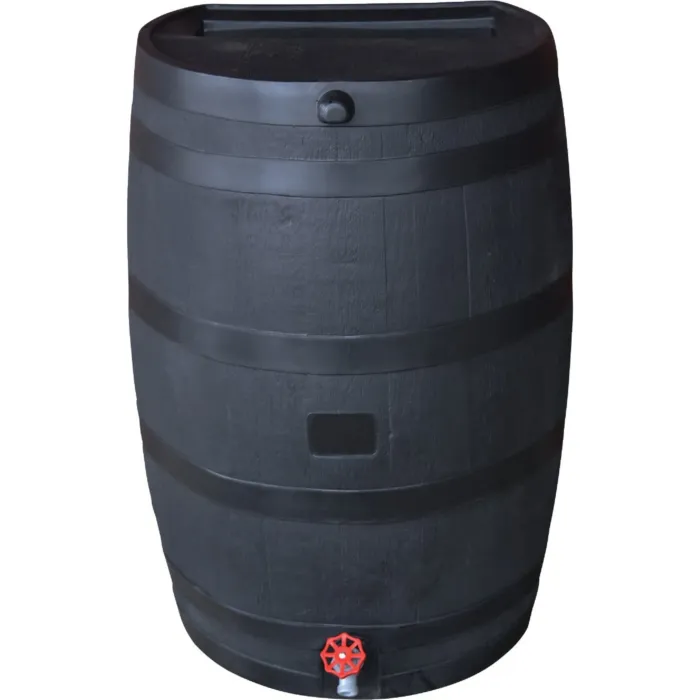 RTS Home Accents ECO Recycled Polyethylene Rain Barrel (Black) 50 gal Capacity