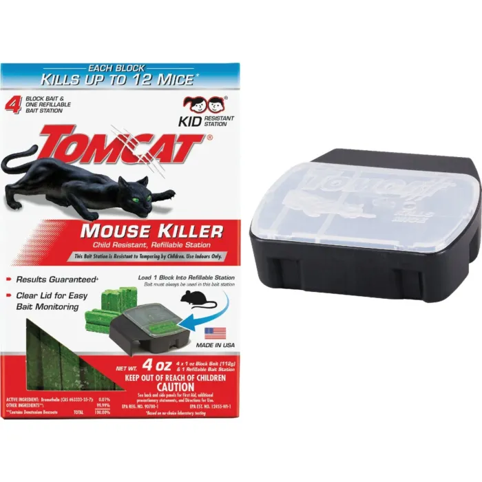 Tomcat TOMCAT Refillable Bait Station Mouse Killer (4-Refill)
