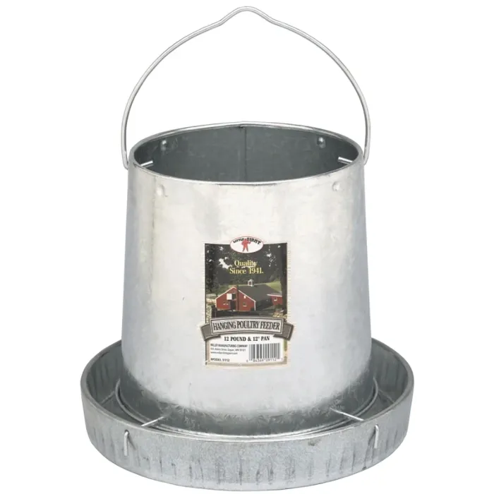 Little Giant Products Little Giant 9112 Poultry Feeder, 12 lb Capacity, Rolled Edge, Galvanized Steel