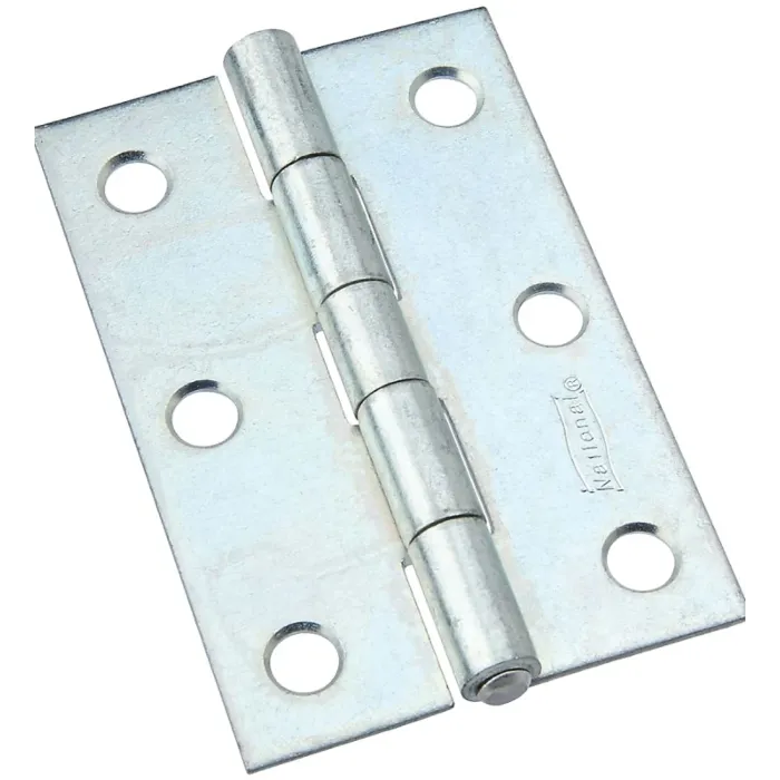 National Hardware N146-365 Utility Hinge, 3 in W Frame Leaf, 0.065 in Thick Frame Leaf, Aluminum/Cold Rolled Steel, Zinc