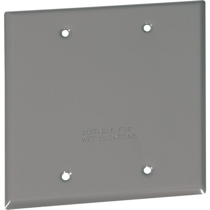 Bell Southwire Double Gang Gray Weatherproof Blank Cover