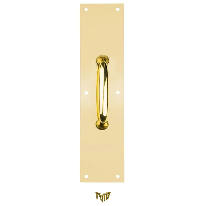 National Hardware N270-400 Pull Plate, 3-1/2 in W, 15 in H, Aluminum, Brass