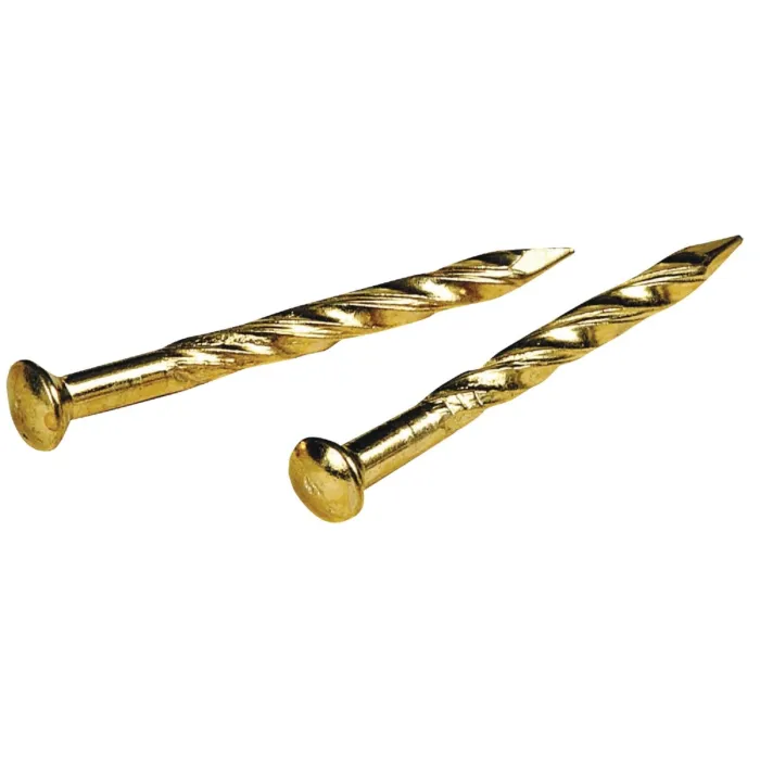 Hillman Anchor Wire 1-1/4 In. 13 ga Brass Plated Trim Nails (27 Ct., 1 Oz.) 