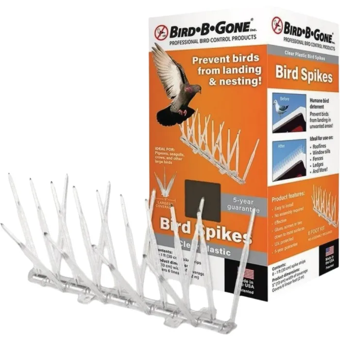 Black Flag Bird-B-Gone 5 In. x 6 Ft. Plastic Bird Repelling Spikes